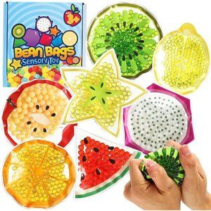 Water Beads Sensory Fidget Toys for Toddlers and Kids |7 Pack Fruit Learning Toy